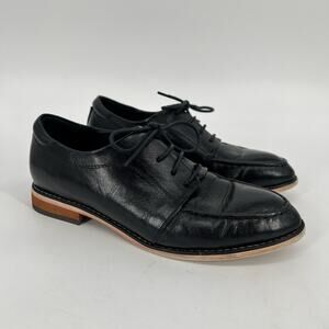 Mona Flying Lace Up Derby Shoes Womens 8 Black Leather Formal Handmade Oxford